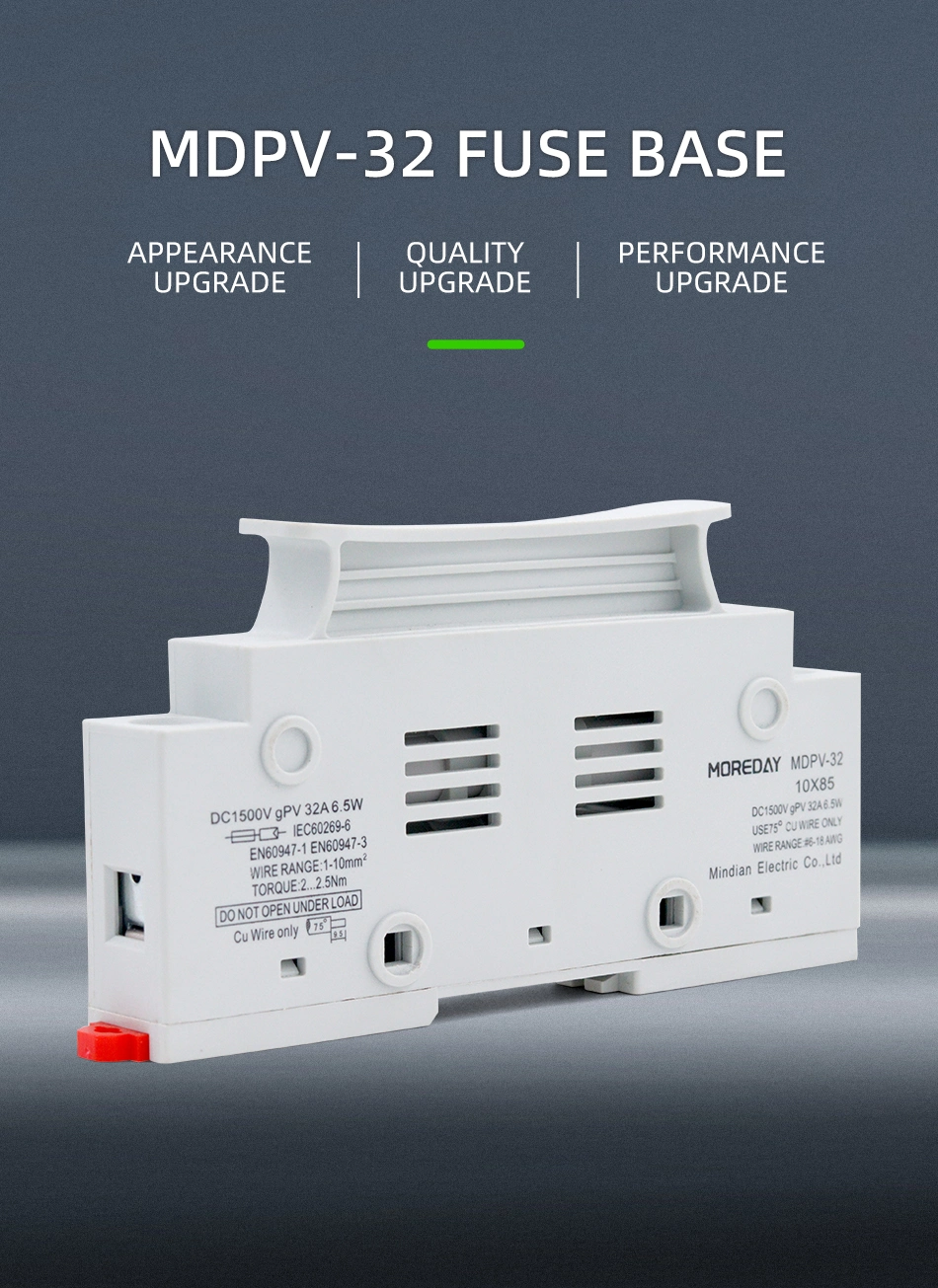 Moreday TUV CE IEC TUV Certification 14X85mm DC 1500V Fuse Box Holder Switch for Solar PV System