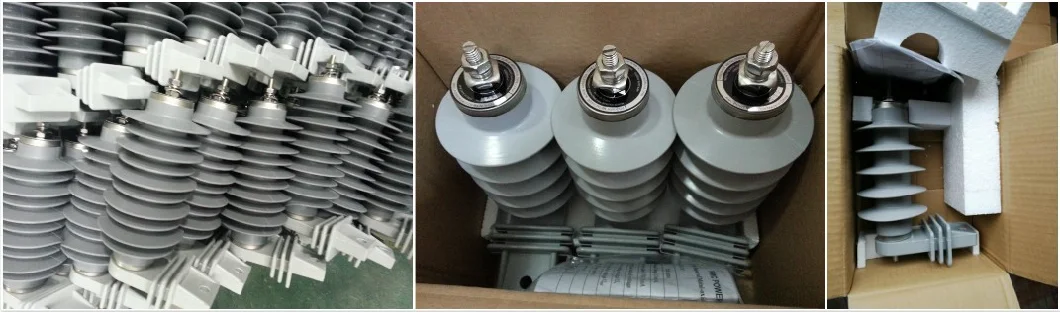 11kv-33kv Metal Oxide Gapless Polymeric Lightning Surge Arrester 5ka/10ka