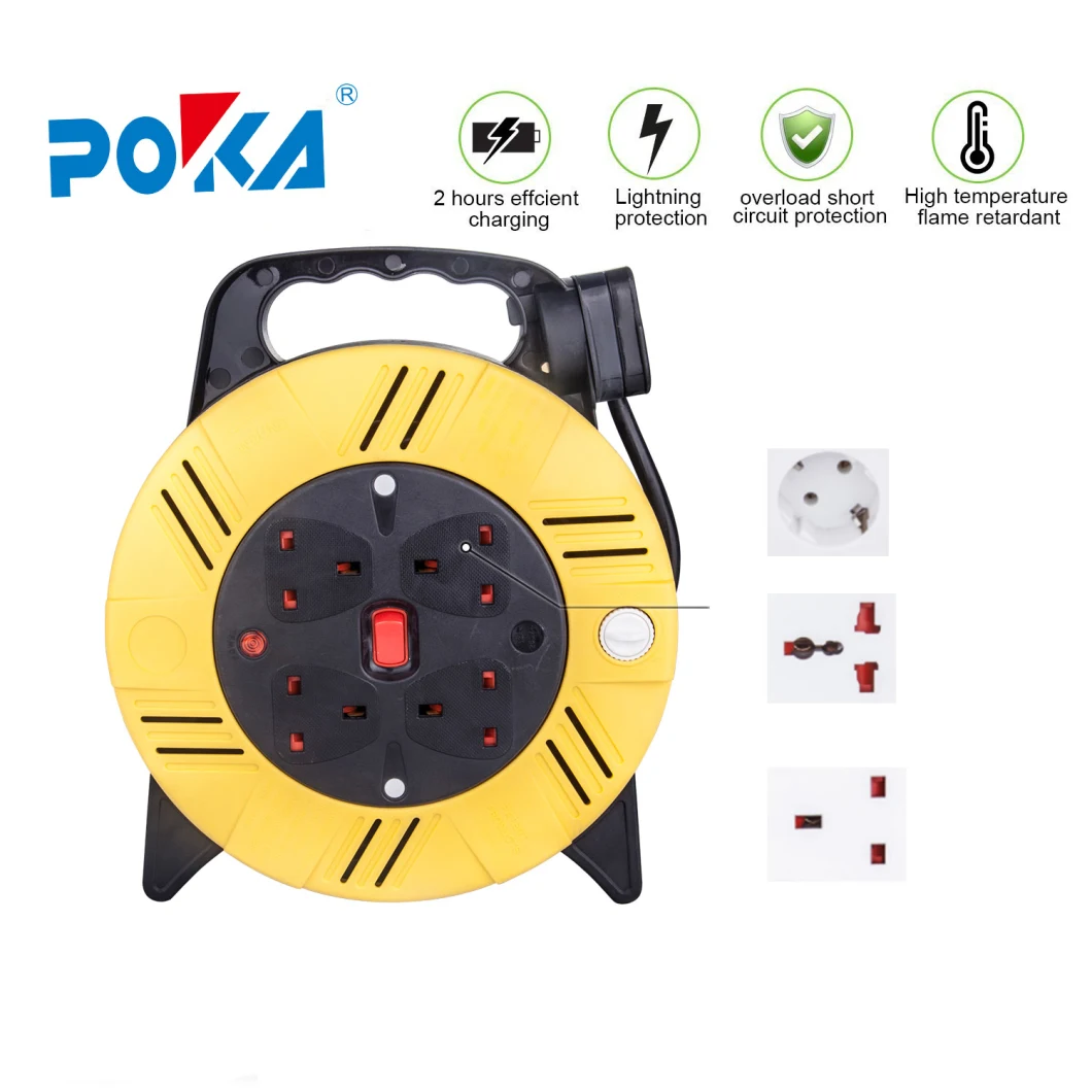 10-15 Meter Cable Reel Type Extension Socket with CE Certificate