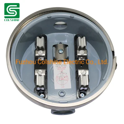 100A 4jaw Single Phase Round Electric Meter Socket Meter Base