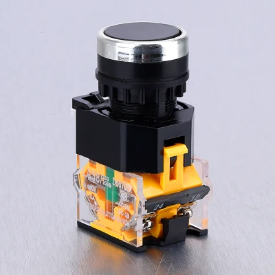 La165-B8-11 China Factory Supply Black Flat Head Momentary Switch 1no1nc Fuse Big Plastic Push Button Switch